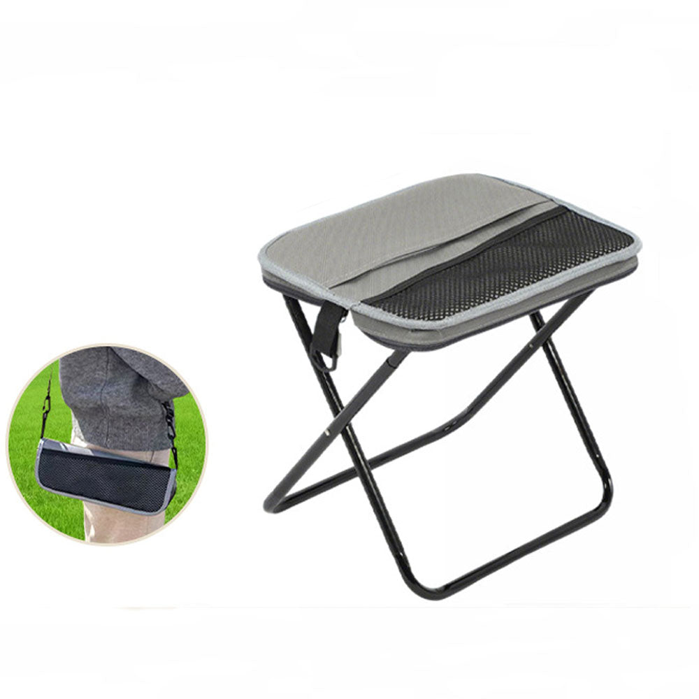 🔥Portable Outdoor Folding Chair with Shoulder, Strap Ultra Light 1.5 lbs, Max Load 400lb, Two Side Pockets Velcro Storage for Camping Hiking Fishing BBQ Parties⛱️-TJY