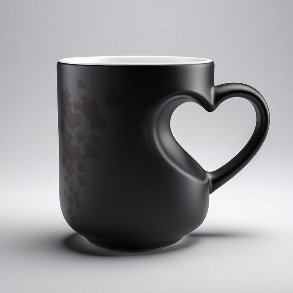 š„ 80% Off š„Heart-Shaped Handle Color-Changing Ceramic MugšHot and Cold Thermochromic Red Heart Coffee Cup, Gift for Valentine's Day, Christmas and Birthdays-TJY