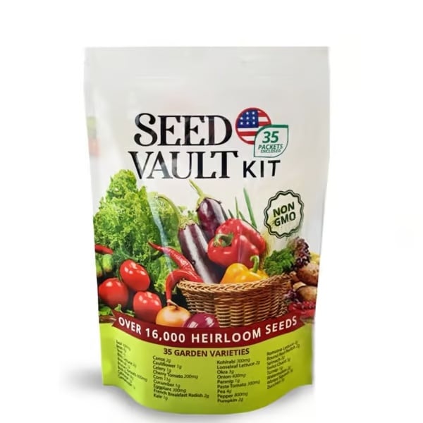 🔥2026 Ultimate Survival Seed Vault | 35 Varieties, 16,000+ Non-GMO Heirloom Vegetable Seeds - A926