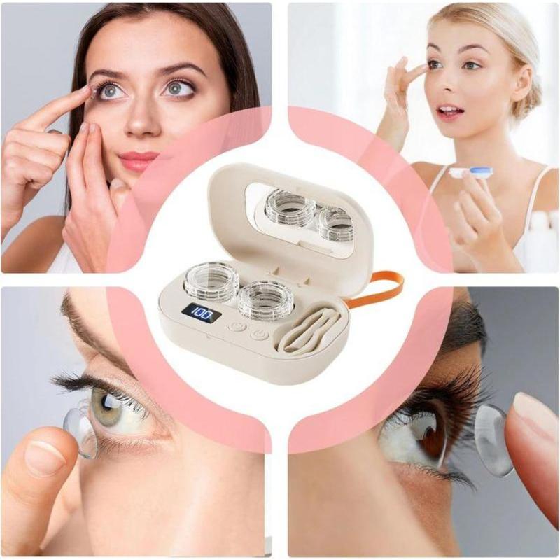 🎁BIG DEAL 50% OFF✨Ultrasonic Rechargeable Contact Lens Cleaner with Vanity Mirror -ABB8