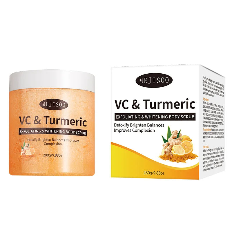 🛀Deeply Nourishing Turmeric Body Scrub Softening Keratin Exfoliating Dead Skin with Cream Balm Salt Liquid Cream Balm Salt Liquid-923