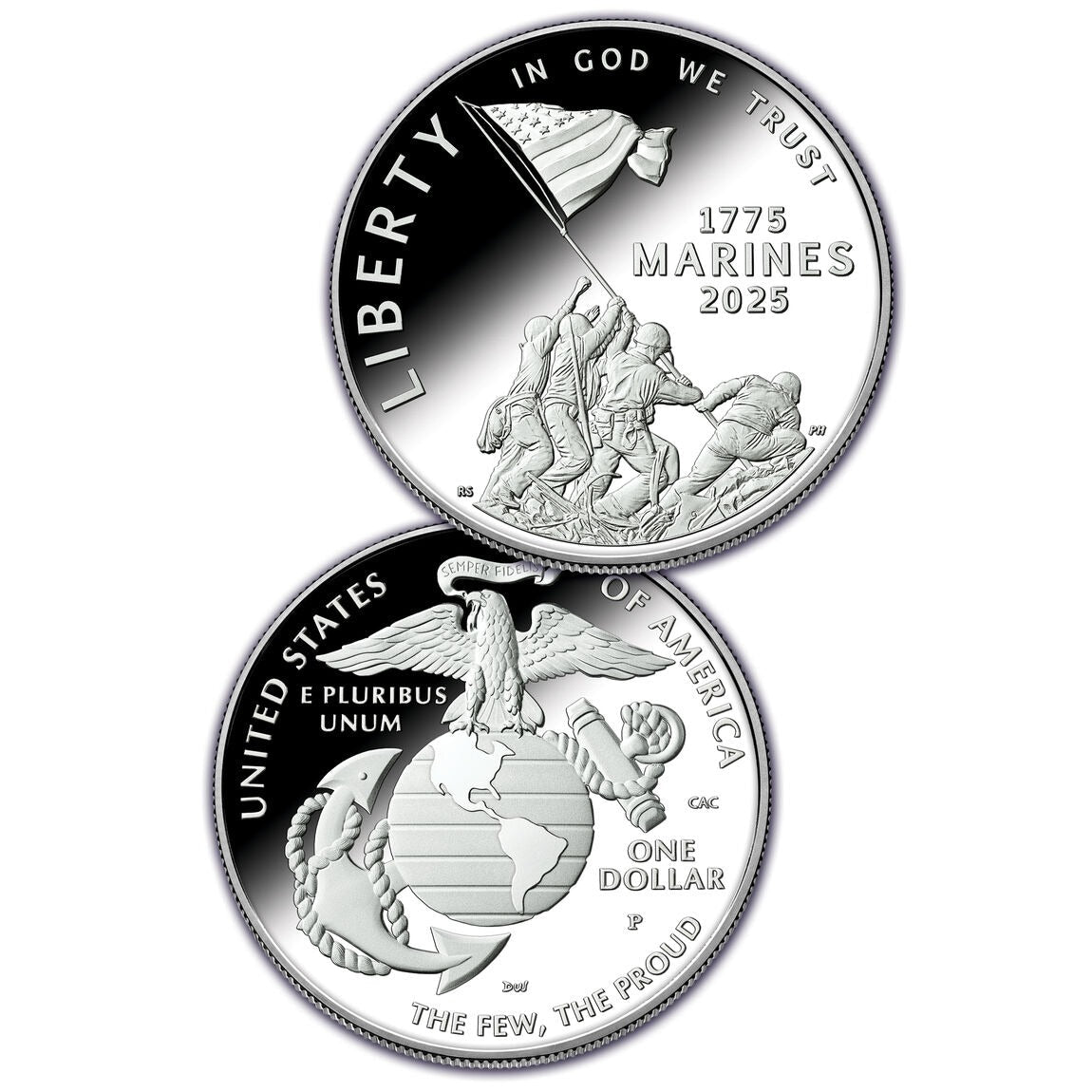 U.S. Marine Corps 250th Anniversary Proof Coin-Brilliant Uncirculated-ZZQ