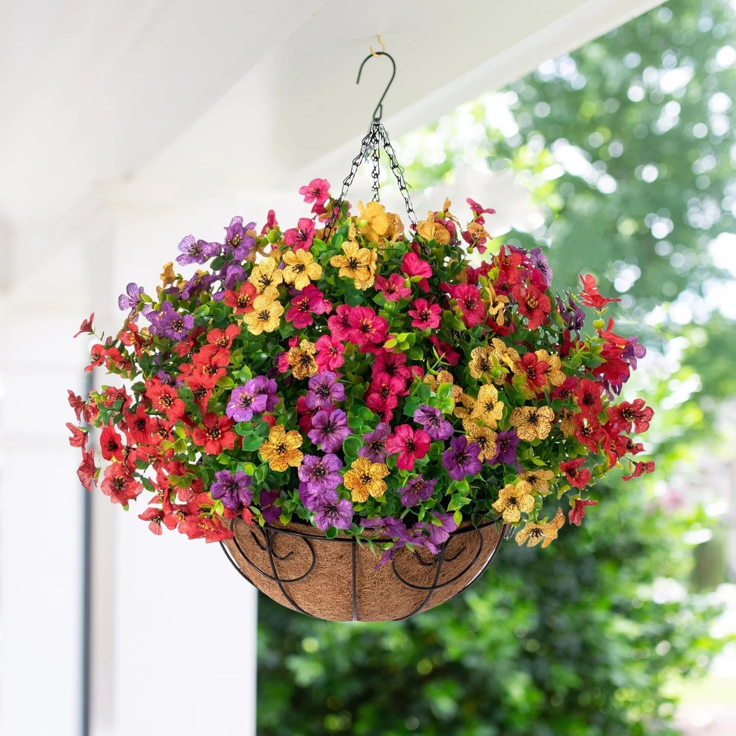 Last Day Promotion! 🔥 Simulated Hanging Flower Basket🌸 No Watering, No Wilting💧—Just a Picture Perfect Home Every Single Day-923