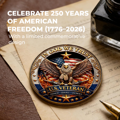 🔥Last Day 60% OFF: 250 Years of Freedom Veteran Tribute Silver Coin (75% Pure) - A926
