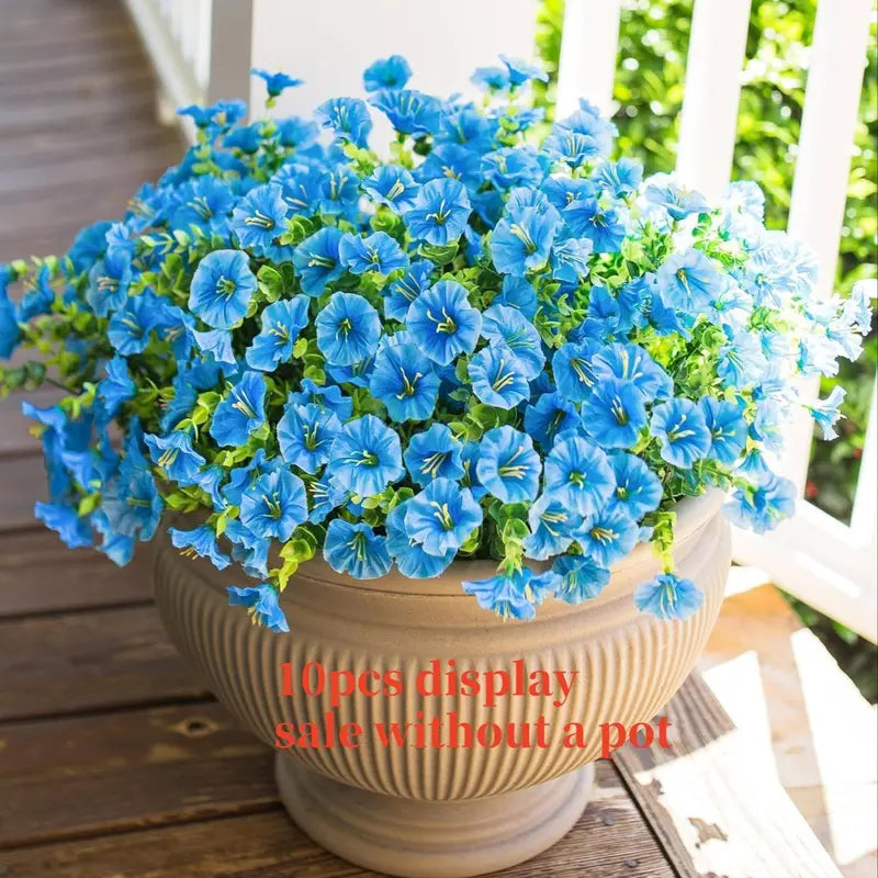 🌟🌈 Artificial Potted Plant🌹6pcs Faux Morning Glory Flower with UV Protective Function🔥-TJY