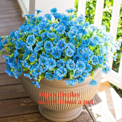 🌟🌈 Artificial Potted Plant🌹6pcs Faux Morning Glory Flower with UV Protective Function🔥-TJY