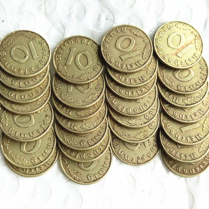🪙Sidste 8 sæt!!🎁Hitlers Nazimønter - 10-Reichpfenning 1936-1939-ABB8