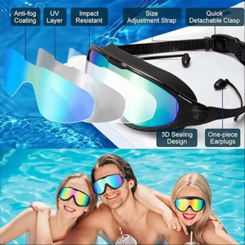 🔥Hot Sale!!🔥Swimming Goggles 1pc No Leaking Swim Glasses for Men Women Youth, Wide View Anti Fog Uv Swimming Goggles, Swimming Accessories, Swim Kit, Diving Swimming Goggles, Outdoor Swimming Goggles-TJY