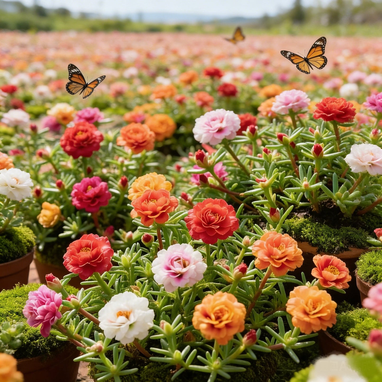 🌸🌹Rare Varieties Moss Rose -Immortal Flower – 🌿Perennial Flower Seeds，Large Flowers ，Easy to Grow-ABB8
