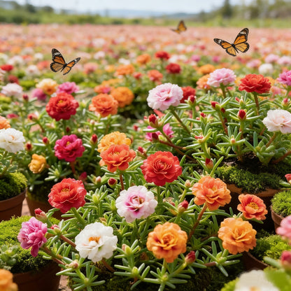 🌸🌹Rare Varieties Moss Rose -Immortal Flower – 🌿Perennial Flower Seeds，Large Flowers ，Easy to Grow-ABB8
