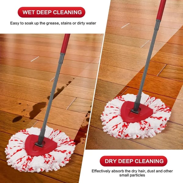 🔥 Spin Mop Heads with Scrubbing Pad - 2024 Upgraded 2-in-1 Mop Head for O-Cedar EasyWring 1-Tank System. Built-in Scrub Pads for Stuck-on-ZZQ