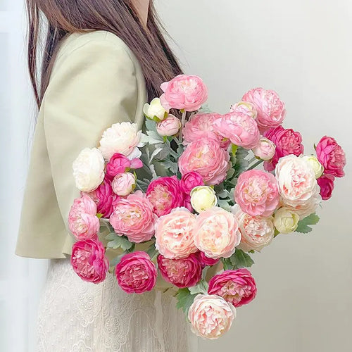 🌸Artificial Flower🌸peony roses decorative artificial flowers, living room decoration, wedding decorations, bridal bouquet,fruit,plants,ornaments🌿-TJY