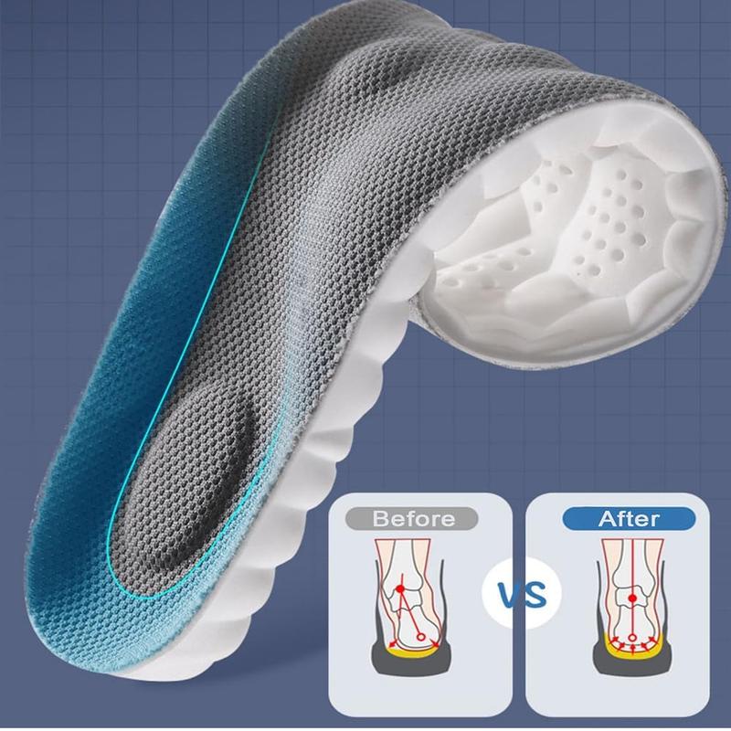 🏆Flash Sale⚡4D Shoe Cloud Insoles for Men Women, Soft Memory Foam Orthotic Shoe Inserts Sports Insoles-ABB8