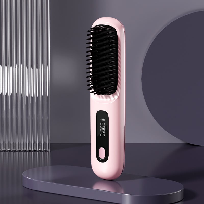 ⚡50K+ SOLD!💁‍♀️Wireless Ceramic Heating Hair Straightening Hairbrush-H1