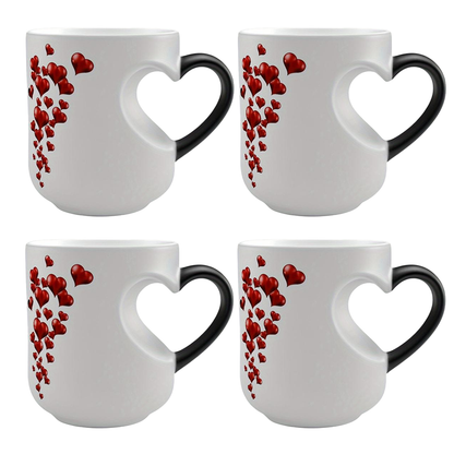 🔥 80% Off 🔥Heart-Shaped Handle Color-Changing Ceramic Mug🎁Hot and Cold Thermochromic Red Heart Coffee Cup, Gift for Valentine's Day, Christmas and Birthdays-TJY