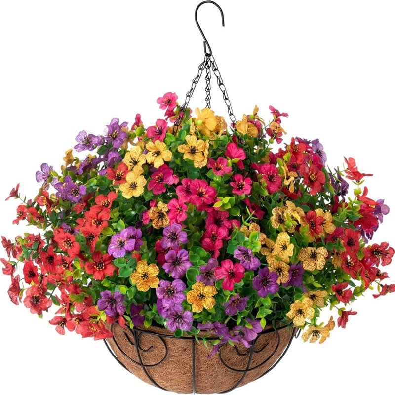 Last Day Promotion! 🔥 Simulated Hanging Flower Basket🌸 No Watering, No Wilting💧—Just a Picture Perfect Home Every Single Day-923