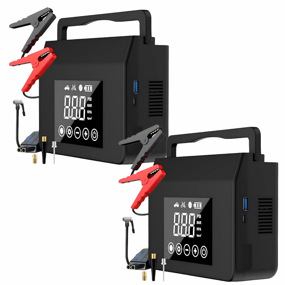 🔥Arrancador de coche de 4000 A con inflador de neumáticos de 150 PSI, batería externa de 15 000 mAh y luz LED. Fiable a -20 °F. Compatible con la mayoría de coches y camiones Conveniencia para conducir en invierno-TJY