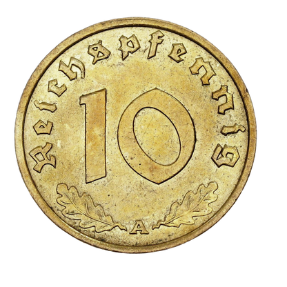 🪙Sidste 8 sæt!!🎁Hitlers Nazimønter - 10-Reichpfenning 1936-1939-ABB8