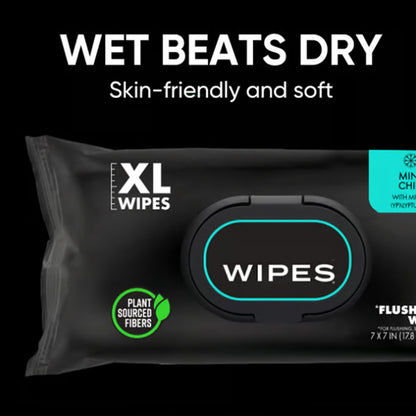 👑Hot Sale 49% OFF🏆Flushable Wet Wipes Pack 48 Sheets Large Unscented Adult Wipes with Vitamin E & Aloe Vera Safe for Septic Systems & Sewer Lines Biodegradable Cleansing Wipes-TJY