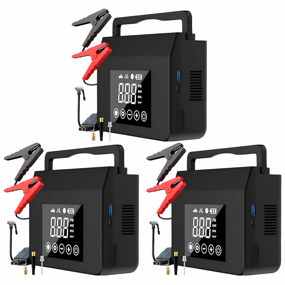 🔥Arrancador de coche de 4000 A con inflador de neumáticos de 150 PSI, batería externa de 15 000 mAh y luz LED. Fiable a -20 °F. Compatible con la mayoría de coches y camiones Conveniencia para conducir en invierno-TJY
