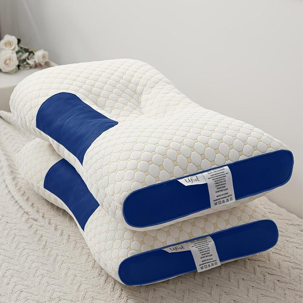 👑Neck Massage Couple Pillows🌟Adjustable ergonomic orthotic support🏆high-quality soft pillow core, detachable knitted pillowcase, relieves neck pain , aids sleep.Ergonomic Height for Optimal Cervical Support-TJY
