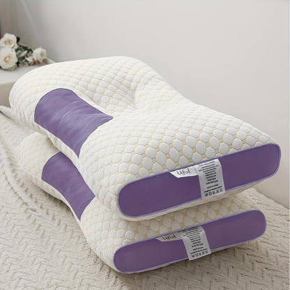 👑Neck Massage Couple Pillows🌟Adjustable ergonomic orthotic support🏆high-quality soft pillow core, detachable knitted pillowcase, relieves neck pain , aids sleep.Ergonomic Height for Optimal Cervical Support-TJY