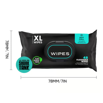👑Hot Sale 49% OFF🏆Flushable Wet Wipes Pack 48 Sheets Large Unscented Adult Wipes with Vitamin E & Aloe Vera Safe for Septic Systems & Sewer Lines Biodegradable Cleansing Wipes-TJY
