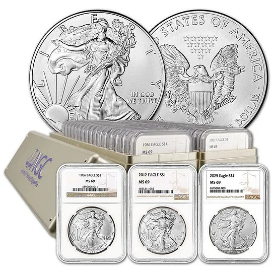 💥Last 10 sets‼️🔥2011 - 2025 American Silver Eagle Coin Complete Date Set NGC MS69 (14PCS)-ABB8