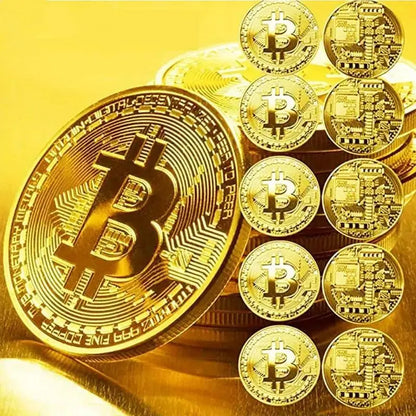 🔥🪙【Last 8 Sets!!!】🔥Bitcoin Commemorative Coin🏆20pcs/set Gold Bitcoin Coin-XA