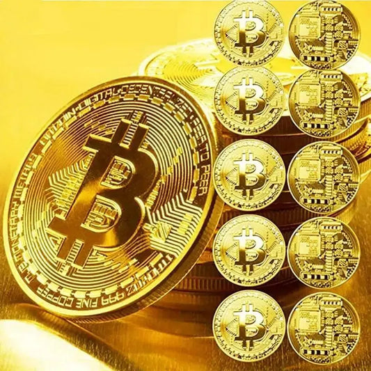 🔥🪙【Last 8 Sets!!!】🔥Bitcoin Commemorative Coin🏆20pcs/set Gold Bitcoin Coin-XA