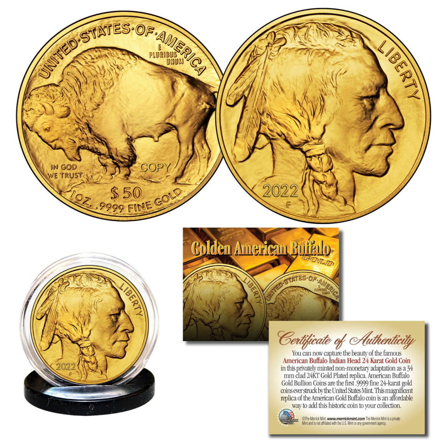 Certified by PCGS! Last 20 sets!!! American Gold Buffalo 1 oz $50 - BU Coin🦬 | A True American Classic-ABB8