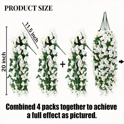 Artificial Faux Hanging Flowers Plants - UV resistant, Waterproof, Windproof , No watering , No wilting -GD