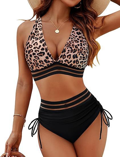 🎁Buy 2 Get 40% Off🎁💃High Waisted Tummy Control Color Block Bikini Set-ABB8