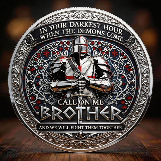 ⚡️Big Easter Sale 60% OFF - ⚔️🪙🛡️Brotherhood of Knights Commemorative Coin-ABB8