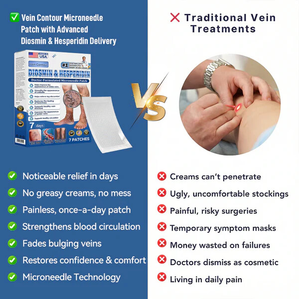 Vervebead™Vein ContourMicroneedle Patch with AdvancedDiosmin & Hesperidin Delivery 🌿 7-Day Visible Results for VaricoseVeins-923