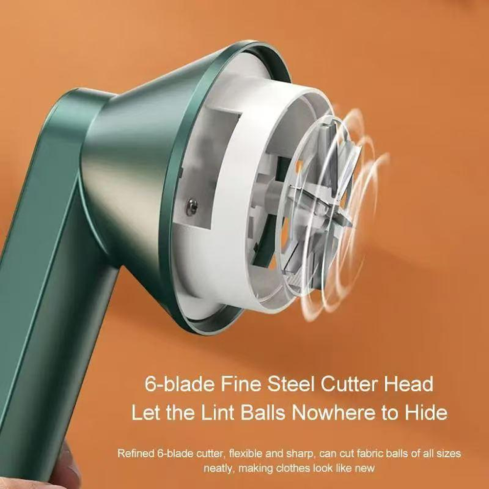 ⚡Rechargeable Fabric Shaver with 2 Replaceable Stainless Steel 🔥6-Leaf Blades🏆(1 Free Extra Included) | Lint Remover with 3-Speed Settings - Efficient Sweater and Lint Shaver for Clothes, Removing Fuzz, Lint Balls, Pills, and Hairballs-TJY
