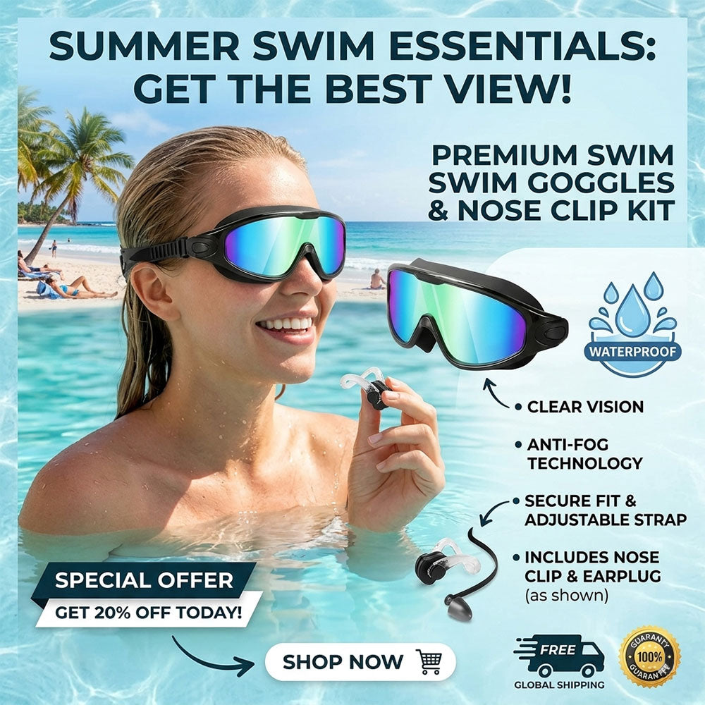 🔥Hot Sale!!🔥Swimming Goggles 1pc No Leaking Swim Glasses for Men Women Youth, Wide View Anti Fog Uv Swimming Goggles, Swimming Accessories, Swim Kit, Diving Swimming Goggles, Outdoor Swimming Goggles-TJY