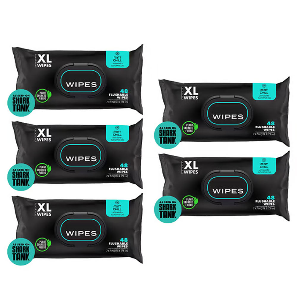👑Hot Sale 49% OFF🏆Flushable Wet Wipes Pack 48 Sheets Large Unscented Adult Wipes with Vitamin E & Aloe Vera Safe for Septic Systems & Sewer Lines Biodegradable Cleansing Wipes-TJY