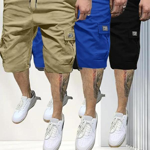 🏆3-Piece 🔥 Men's Shorts Set - Brown Black & Green - Slanted Pockets - Versatile Casual Wear - 3-Piece Bottoms for Everyday Use Menswear Overalls shorts men-TJY