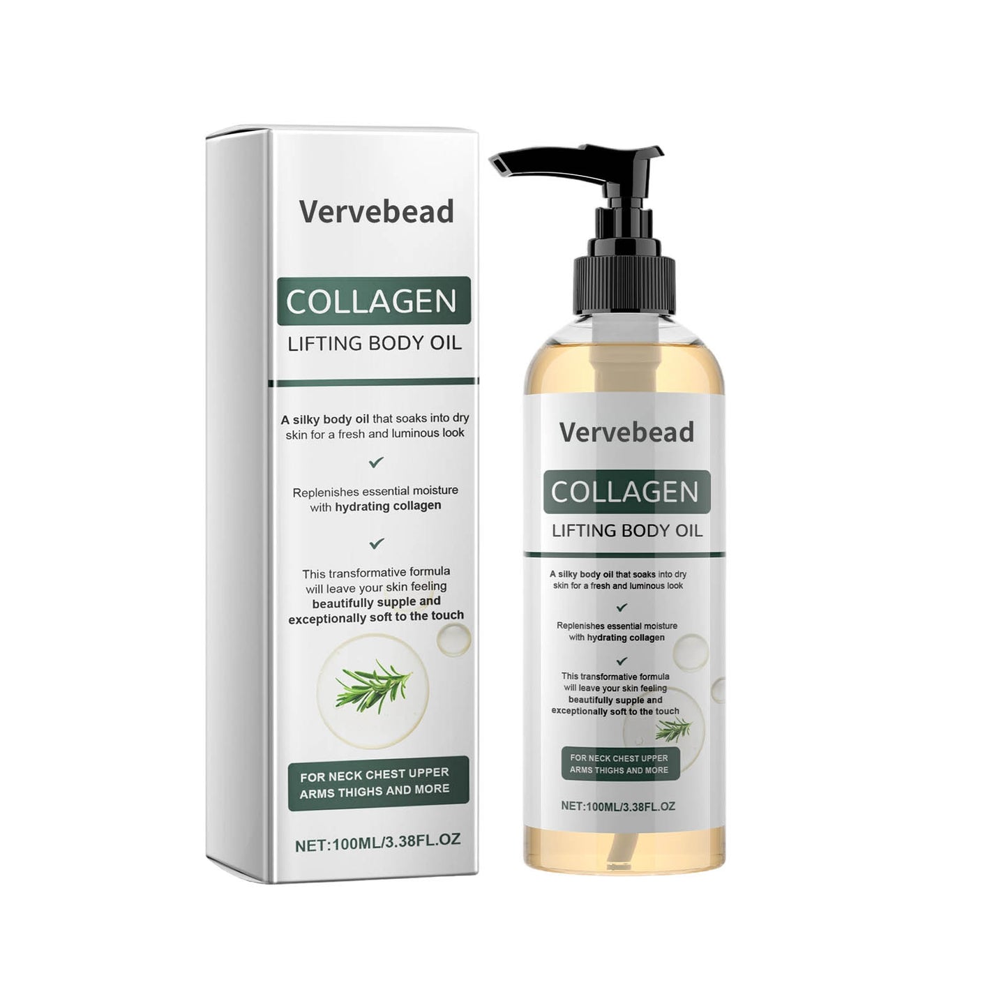Vervebead™ Collagen Oil | Tightens and lifts sagging skin by 98% within 24 hours - A926