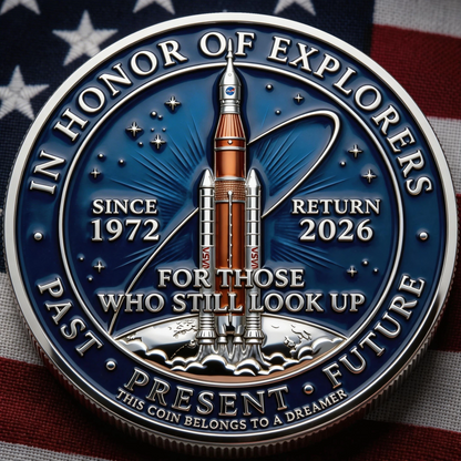 ★Artemis II • Heroic Achievement 3D High-Relief Enamel Commemorative Coin★Z-ABB8