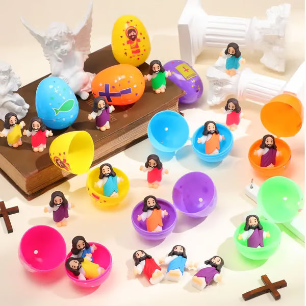 ✝️Christian Easter Surprise Eggs: Pre‑Filled Eggs with Mini Jesus Figures – Share Hope & Faith This Spring🌸-ABB8