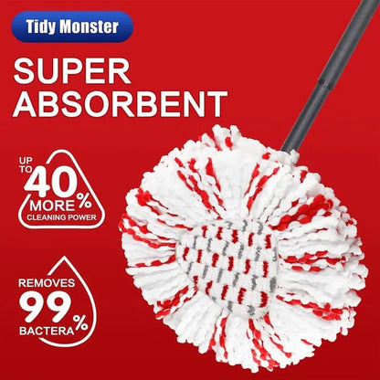 🔥 Spin Mop Heads with Scrubbing Pad - 2024 Upgraded 2-in-1 Mop Head for O-Cedar EasyWring 1-Tank System. Built-in Scrub Pads for Stuck-on-ZZQ