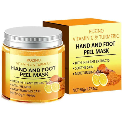 🔥Hot Sale!!🔥Rozino Hand and Foot Mask with Vitamin C & Turmeric Brightens Skin Tones Removes Dead Skin Smooths Softens Deep Moisturizes Gentle Skincare Treatment-TJY