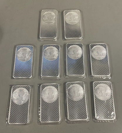 🔥Last Day Flash Sale!!️Buffalo Silver Bar | Silvertowne Mint 999 Silver Bar-GD