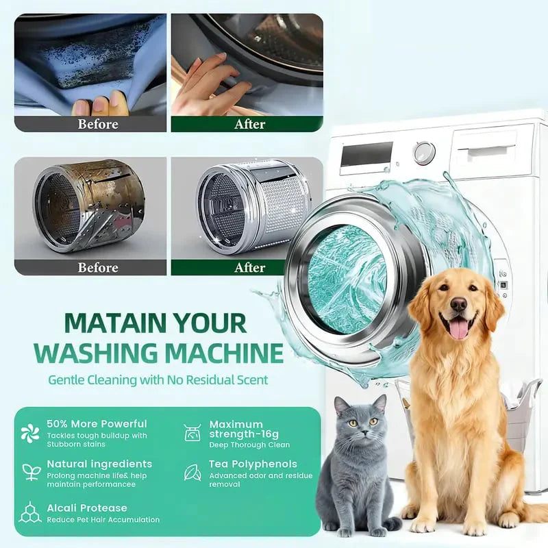 🏆Flash Sale 50K+ SOLD!🔥Eco-Friendly Washing Machine Cleaner Fights Pet Odors-W18