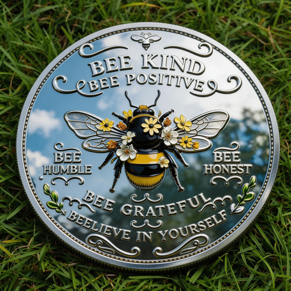🏆Big Easter Sale 60% OFF - 🐝🪙🌼Bee Kind Positivity Commemorative Coin -ABB8