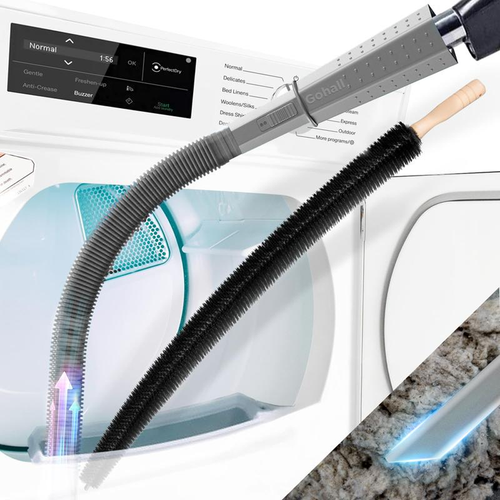 🎁Dryer Vent Cleaner Kit 2 Pieces 🌟 Compatible with Most Vacuum Cleaners Lint Brush & Hose Attachment with Stretch Universal Connector Quick Lint Remover for Deep Cleaning Machine-TJY