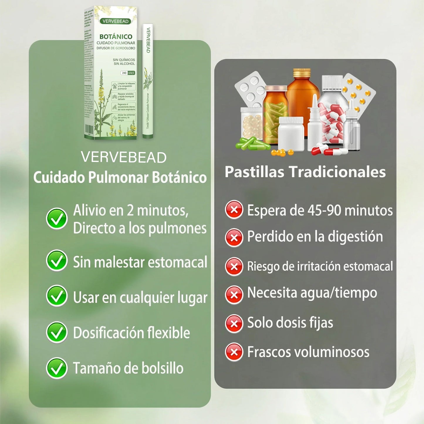 ❤️🎉Vervebead®BOTÁNICO CUIDADO PULMONAR DIFUSOR DE GORDOLOBO-XA