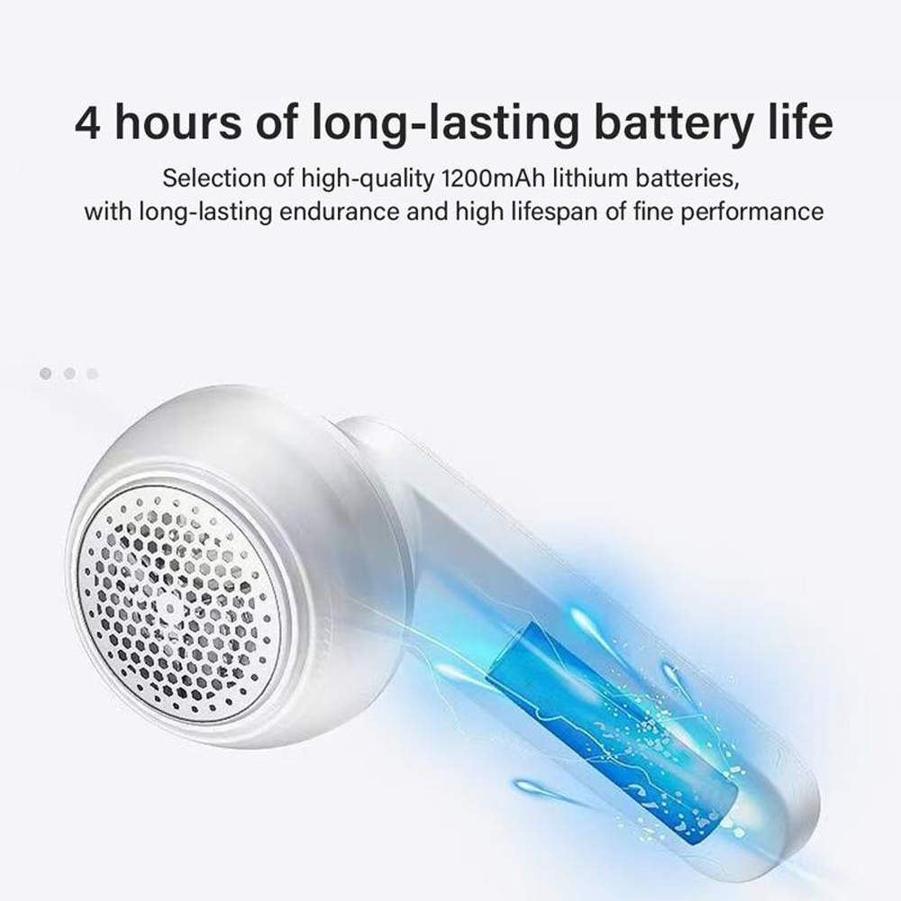 ⚡Rechargeable Fabric Shaver with 2 Replaceable Stainless Steel 🔥6-Leaf Blades🏆(1 Free Extra Included) | Lint Remover with 3-Speed Settings - Efficient Sweater and Lint Shaver for Clothes, Removing Fuzz, Lint Balls, Pills, and Hairballs-TJY